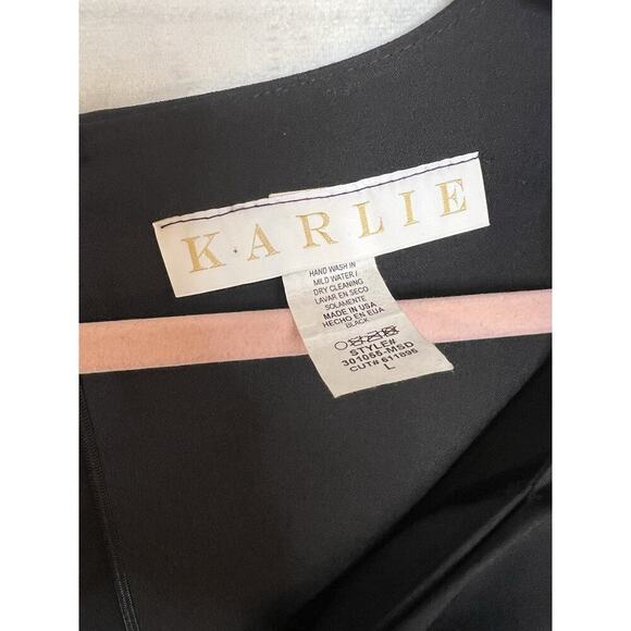 Karlie Dress Black Cut Out Bow Chic Zip Up Size Large - Picture 3 of 5